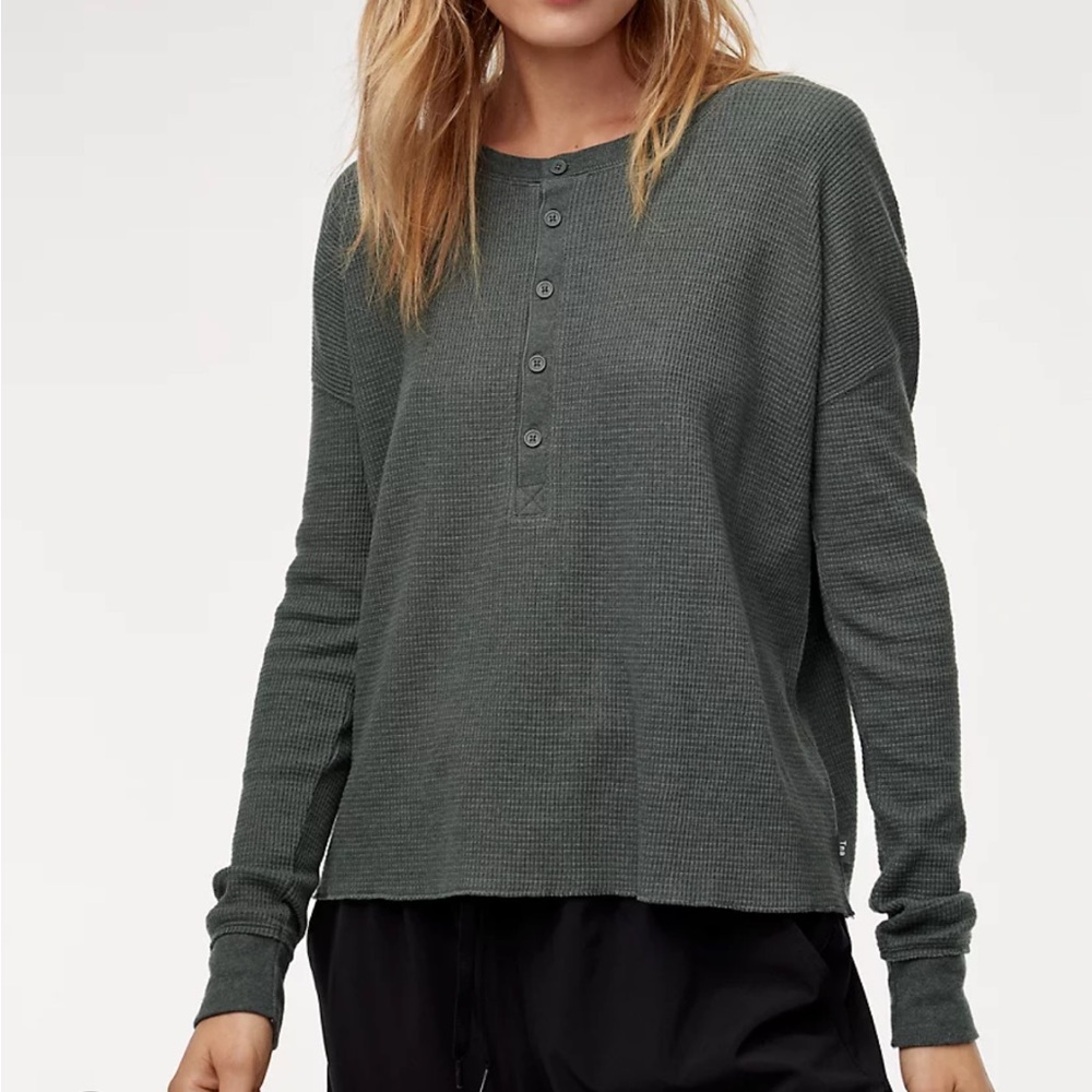 Aritzia TNA Elissa Thermal Waffle Knit Long Sleeve Top Size XS